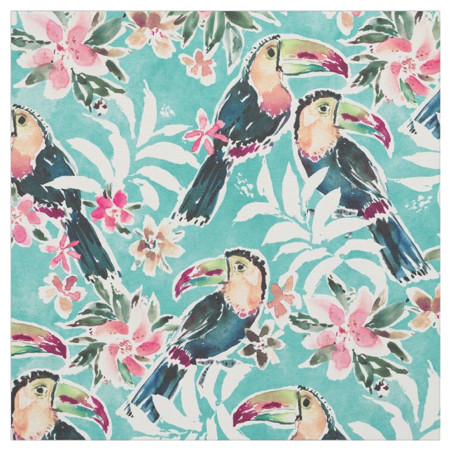 Tissu TOUCADISE TOU Toucans tropicaux luxuriants (Échantillon)