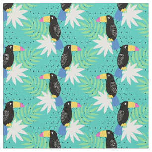 Tissu Toucans sur Teal