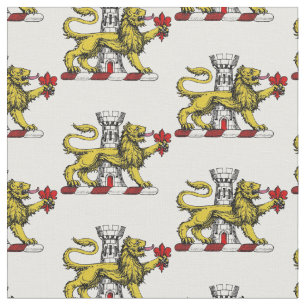 Tissu Tour du Lion Emblème de la Crête Fleur de Lis C