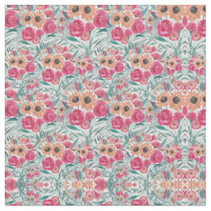 Tissu Tournesol Fleur sauvage aquarelle motif floral