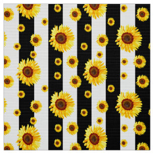 Tissu Tournesol rayé noir et blanc