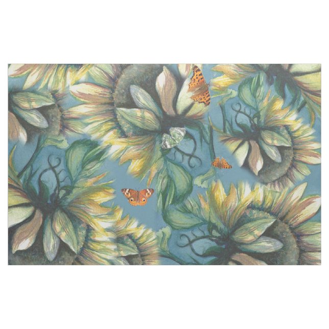 Tissu Tournesols et papillons (Yard)