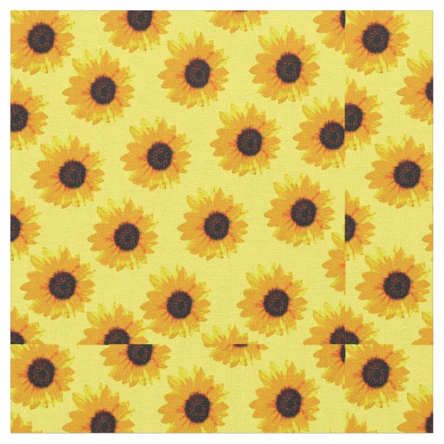 Tissu Tournesols peints à l'huile jaune, (Fermer)