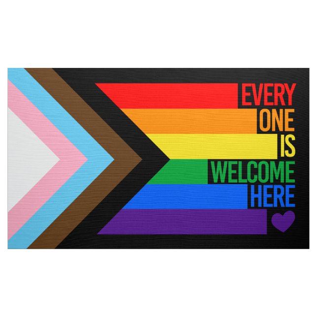 Tissu Tout le monde est bienvenu ici (Progress Pride) (Yard)