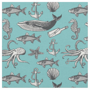Tissu Tout les motif de mer