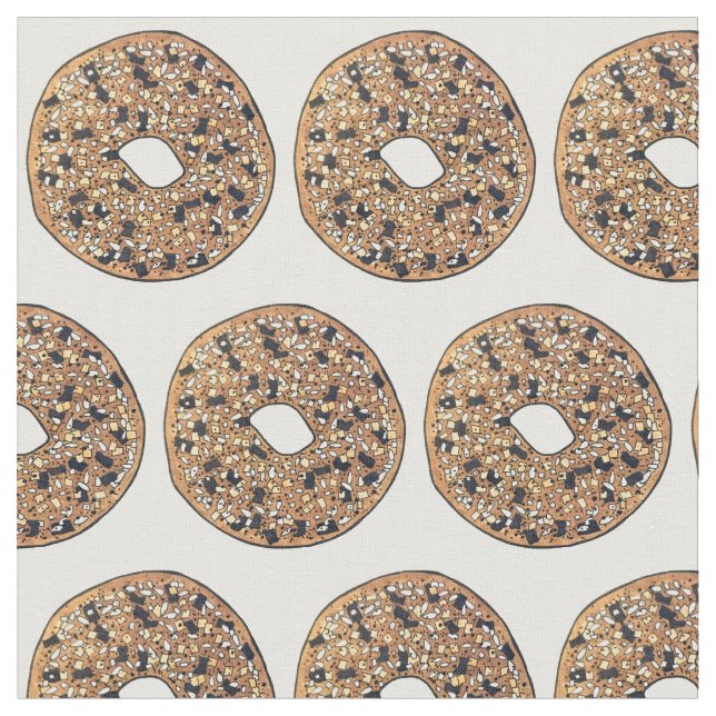 Tissu Tout Pavot Sésame Graine Bagel Petit déjeuner (Fermer)