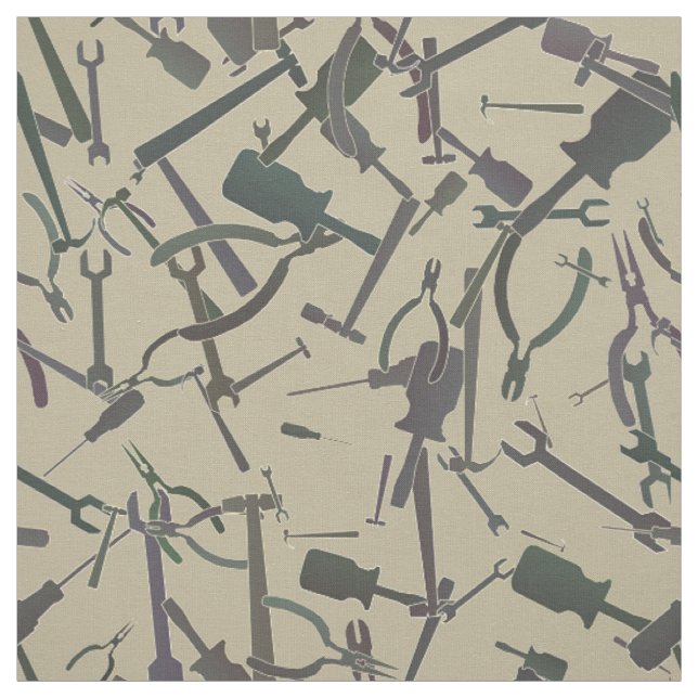 Tissu Tout son Camo viril d'outils vert bronzage et (Échantillon)