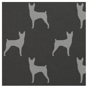 Tissu Toy Fox Terrier Chien Silhouettes Motivées