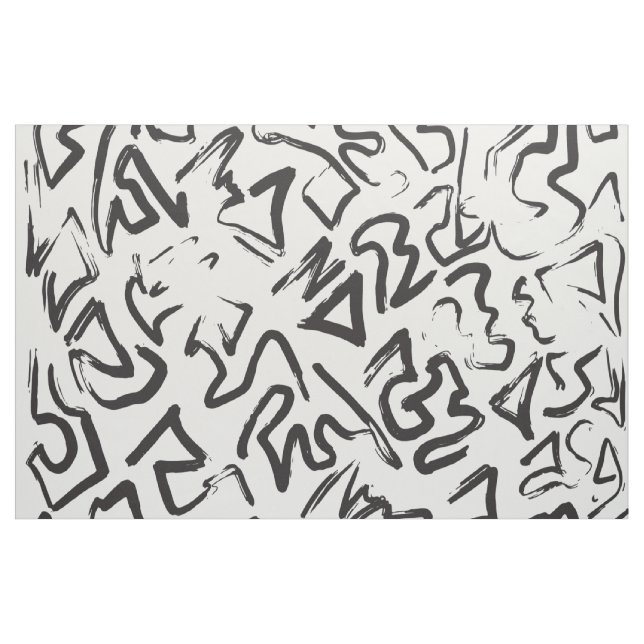 Tissu Traçages noirs modernes de graffiti d'abrégé sur (Yard)