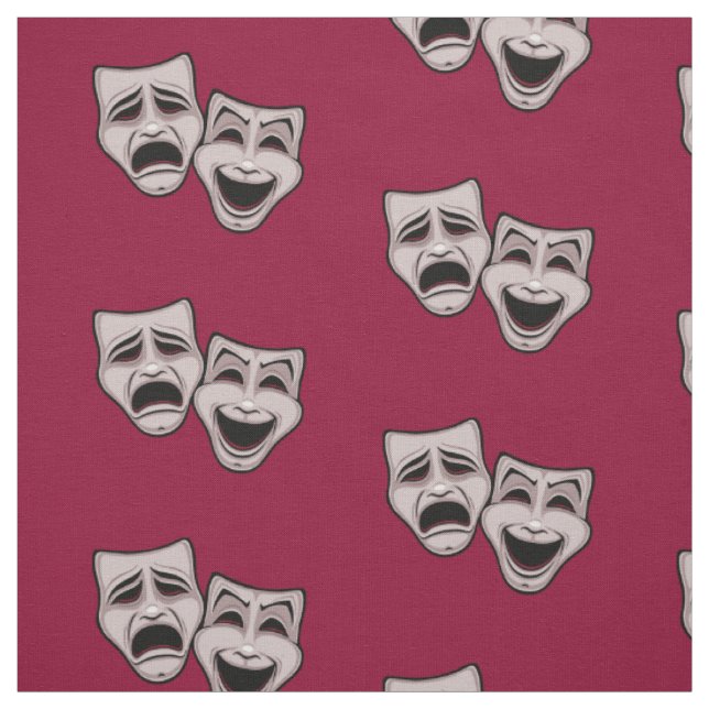 Tissu Tragédie Comédie Théâtre gris (Échantillon)