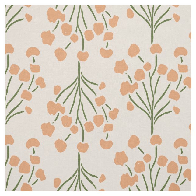Tissu Trailing Meadow Vines | Botanique Abricot Éteint  (Échantillon)