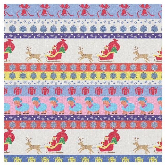 Tissu traîneau du Père Noël (Fermer)