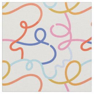 Tissu Traits de lignes colorés minimalistes