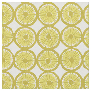 Tissu tranches de citron jaune motif imprimé moderne