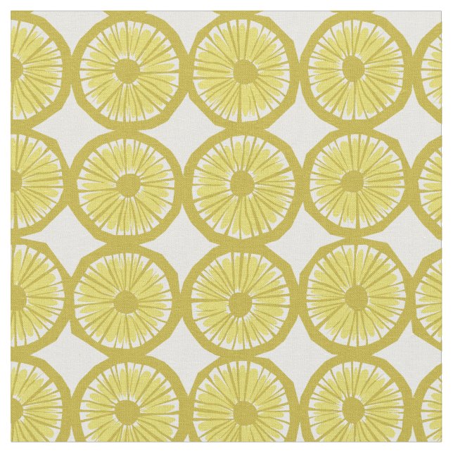 Tissu tranches de citron jaune motif imprimé moderne (Fermer)