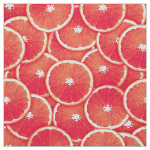 Tissu Tranches de pamplemousse rose