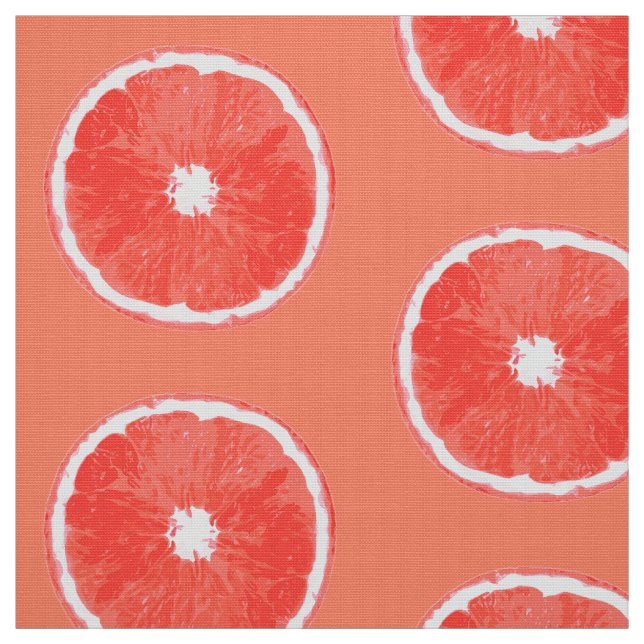 Tissu Tranches de pamplemousse rose d'art de bruit - (Échantillon)