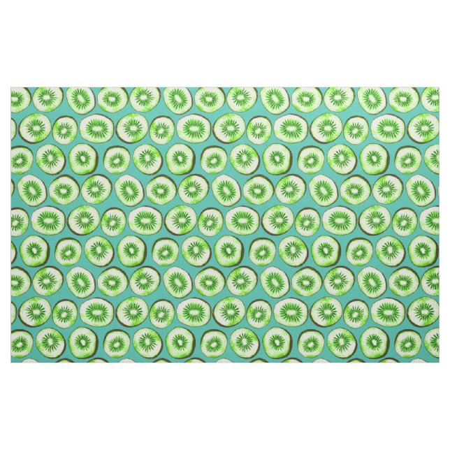 Tissu Tranches Kiwi sur turquoise (Fat Quarter)