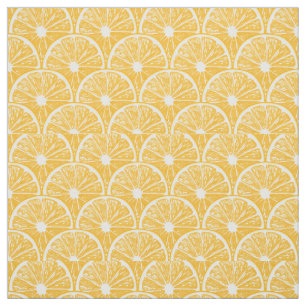 Tissu Tranches orange, motif de fruits tropicaux