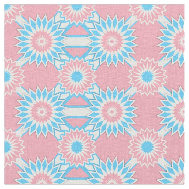 Tissu Transgender Pride continu motif de fleurs roses (Fermer)