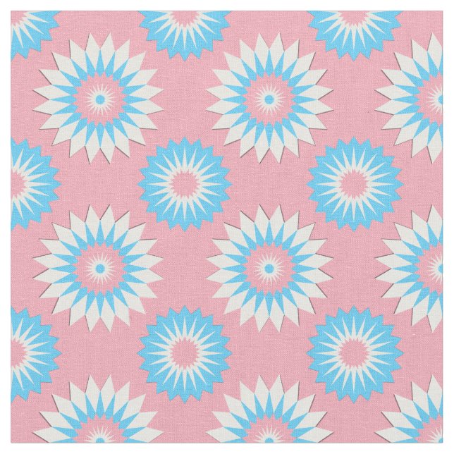 Tissu Transgender Pride motif floral rose transparent (Fermer)