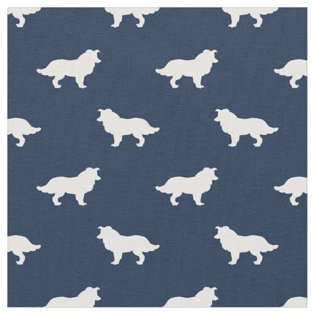 Tissu Traverser Collie silhouette des chiens bleus de la (Fermer)