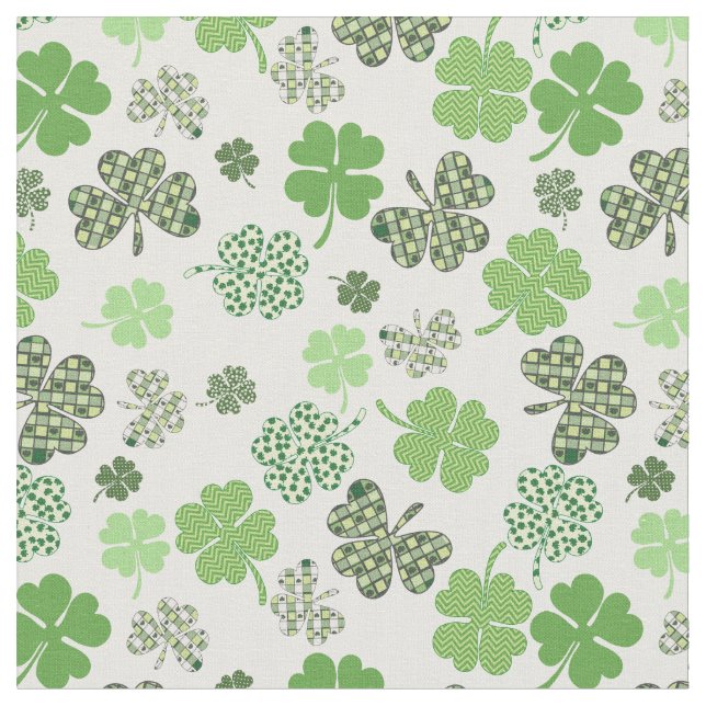 Tissu Trèfle de trèfle vert Saint-Patrick (Fermer)