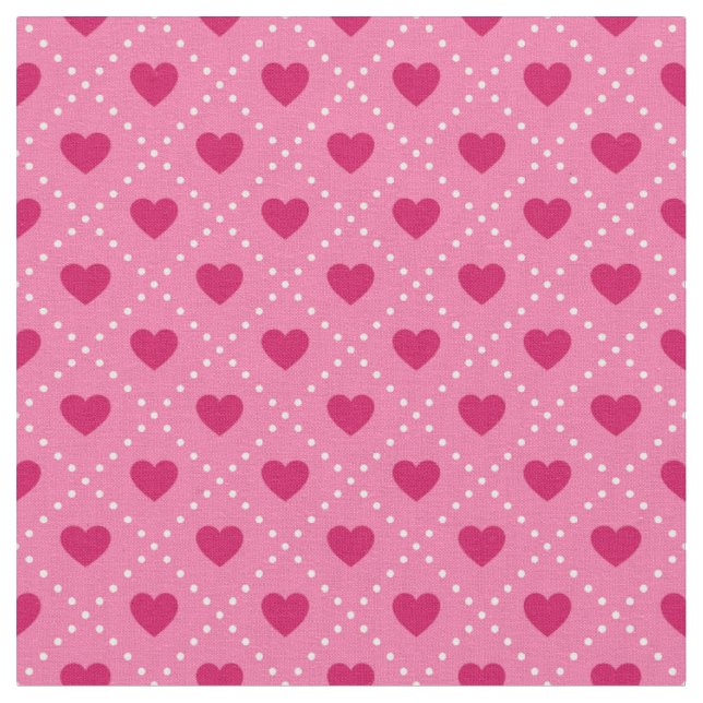 Tissu Treillis à cœur rose (Fermer)