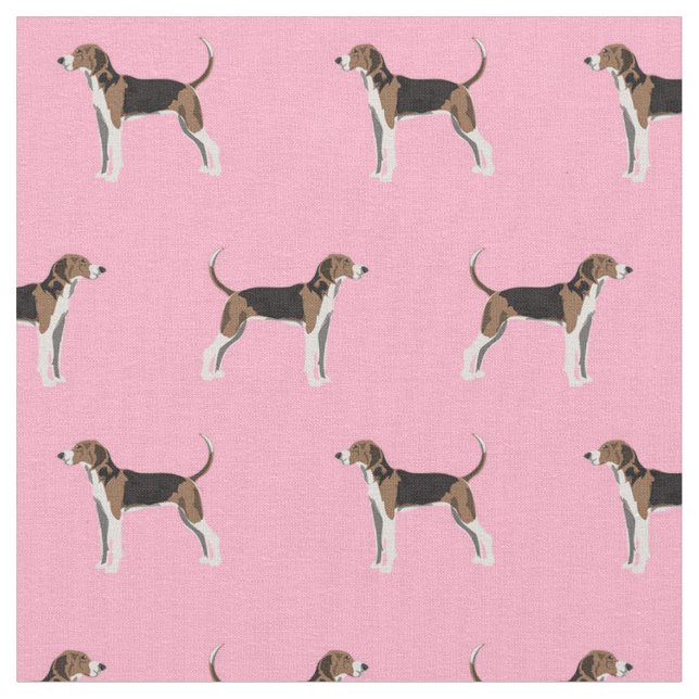 Tissu Trek Walker Coonhound chien rose (Fermer)