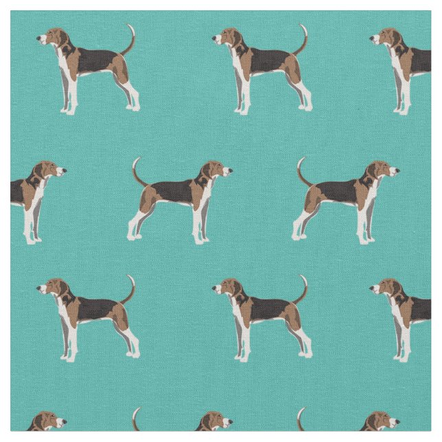 Tissu Trekking Walker Coonhound dog turquoise (Fermer)