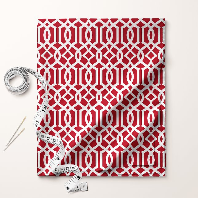 Tissu Trellis en treillis rouge chic marocain (Créateur téléchargé)