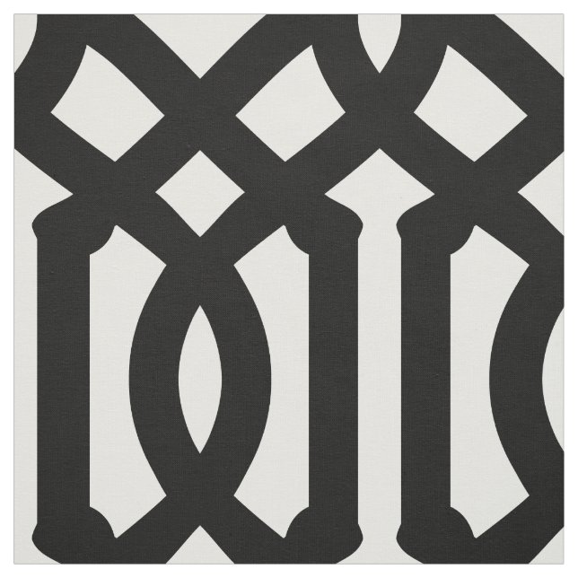 Tissu Trellis noir et blanc Grande échelle (Échantillon)