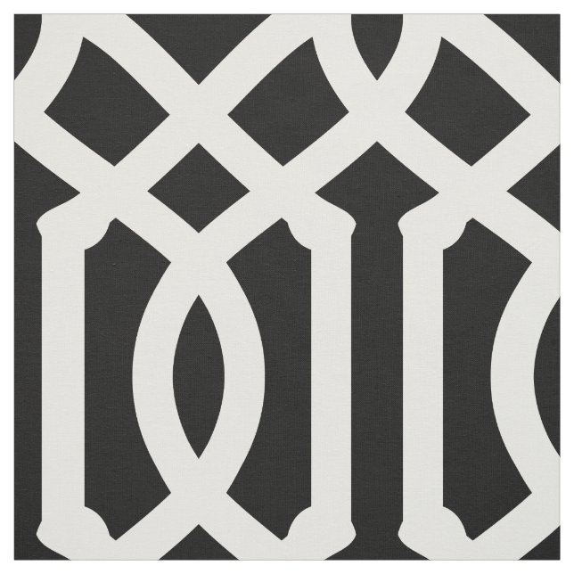 Tissu Trellis noir et blanc Grande échelle (Échantillon)