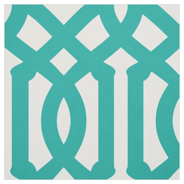 Tissu Trellis turquoise Grande échelle (Échantillon)