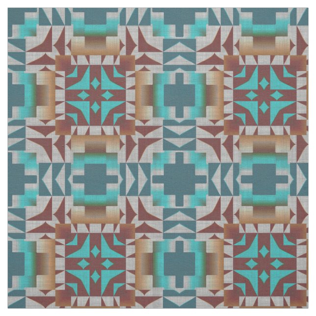 Tissu Trending Eclectic Ethnic Bohemian Mosaic Motif (Échantillon)