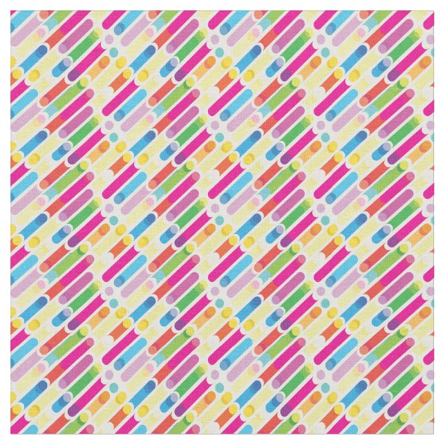 Tissu Trendy Rainbow Diagonal Lines Pattern Pop Art (Fermer)