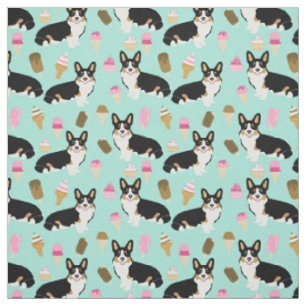 Tissu Tri Colored Corgi Ice Cream Fabric - joli corgis