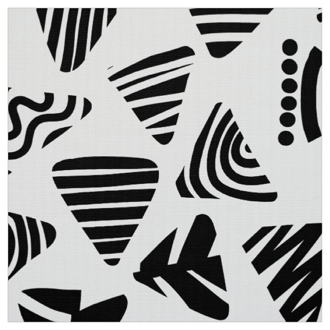 Tissu Triangles 240121 - Noir et blanc (Échantillon)