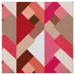 Tissu Triangles Abstraits modernes, Coral rouge et rose