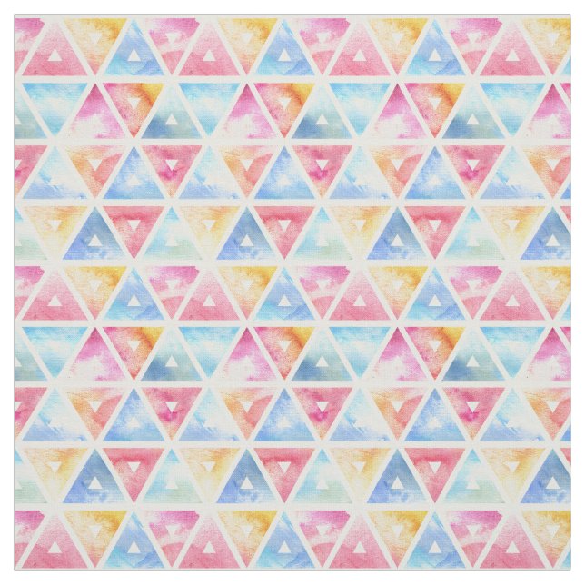 Tissu Triangles d'aquarelle de Bohême (Échantillon)