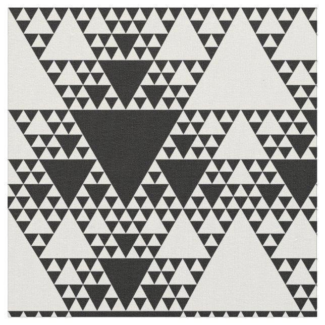 Tissu Triangles de Sierpinski - noires et blanches (Fermer)