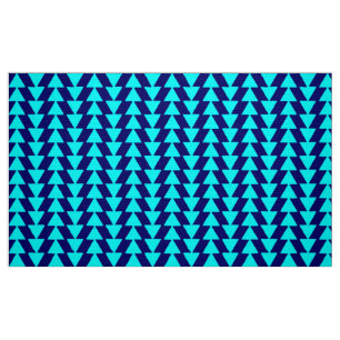 Tissu Triangles d'encre - Cyan sur bleu foncé