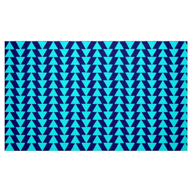 Tissu Triangles d'encre - Cyan sur bleu foncé (Fat Quarter)