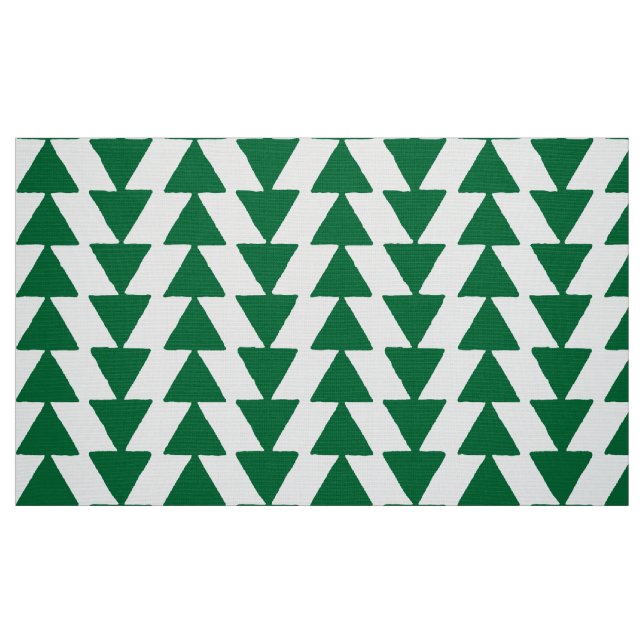Tissu Triangles d'encre - Vert de forêt sur blanc (Fat Quarter)