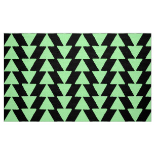Tissu Triangles d'encre - Vert menthe sur blanc