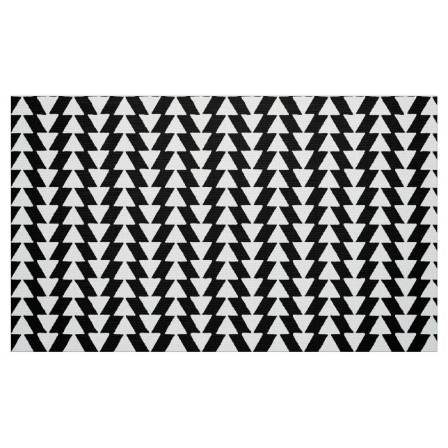 Tissu Triangles épais - Blanc sur Noir (Fat Quarter)