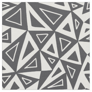 Tissu Triangles géométriques blancs noirs