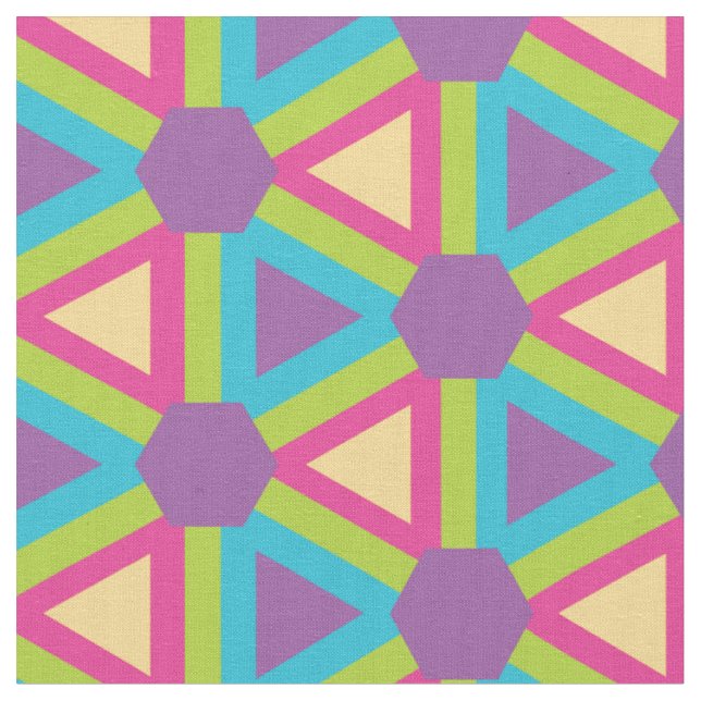 Tissu Triangles géométriques dans une palette de couleur (Fermer)