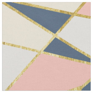 Tissu Triangles géométriques Girly avec de l'or de Fau