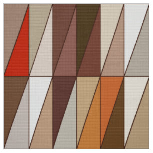 Tissu Triangles géométriques modernes, beige, brun,